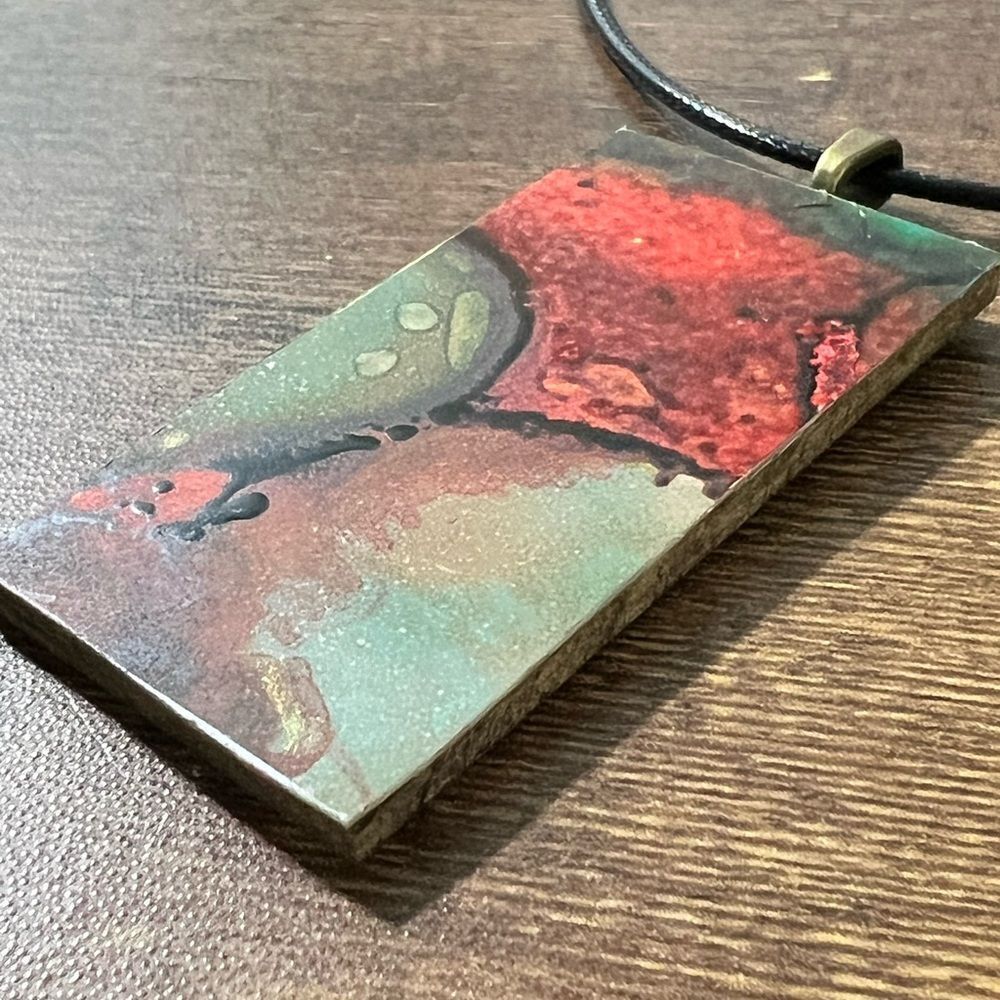 HANDCRAFTED Painted Pendant Necklace